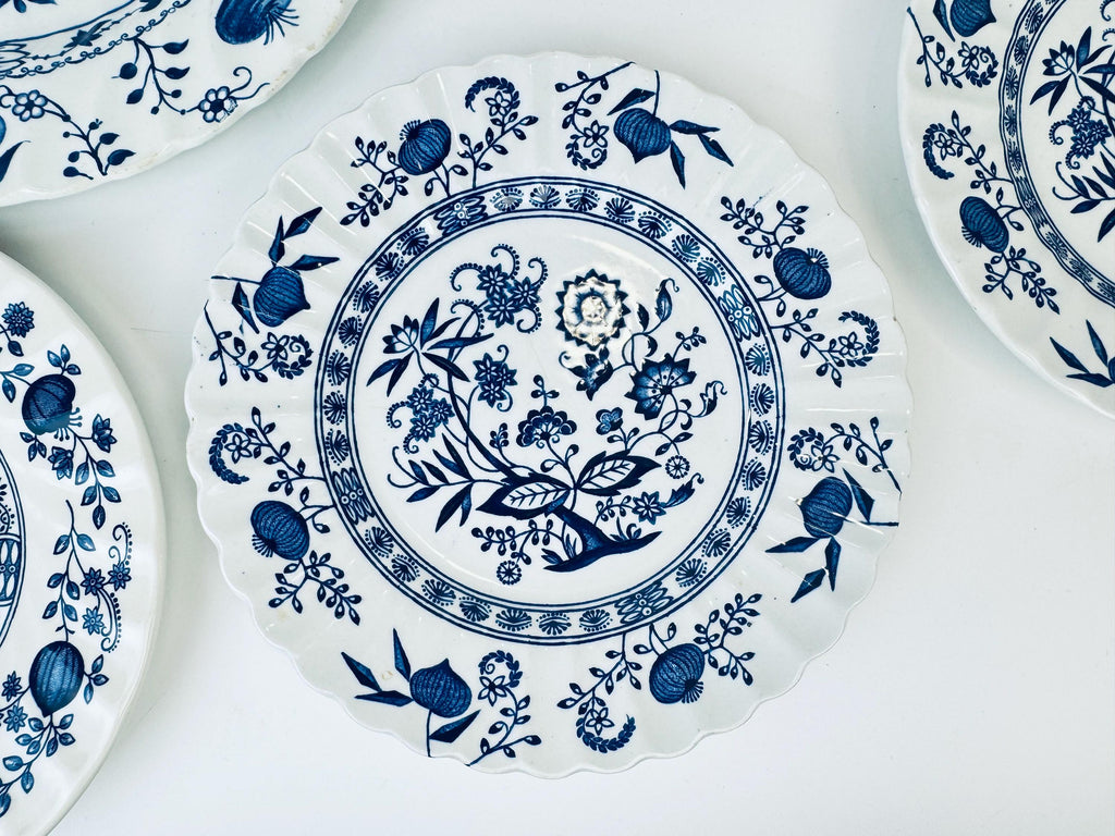 Product image for 'vintage white blue classic blue nordic pattern english ironstone plate saucer cup replacement made in england sold separately' (view 311ad8)