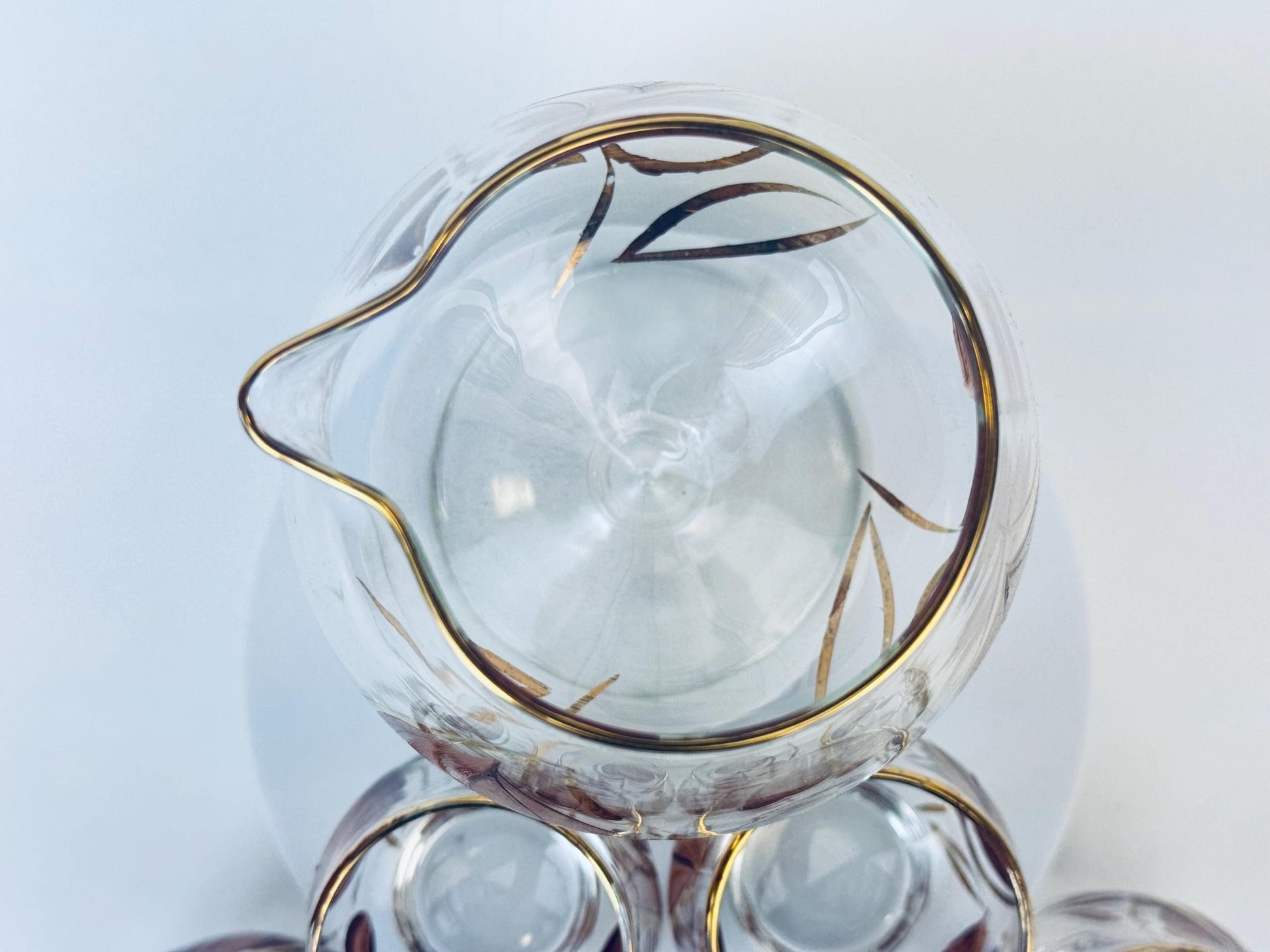 Product image for 'vintage enchant ware brandy snifter roly poly glass barware set made in canada' (view 4d92df)