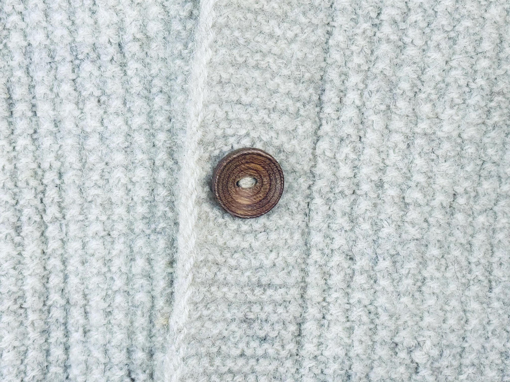 Product image for 'vintage beige waffle knit wool cardigan timeless texture wooden buttons' (view e9f196)