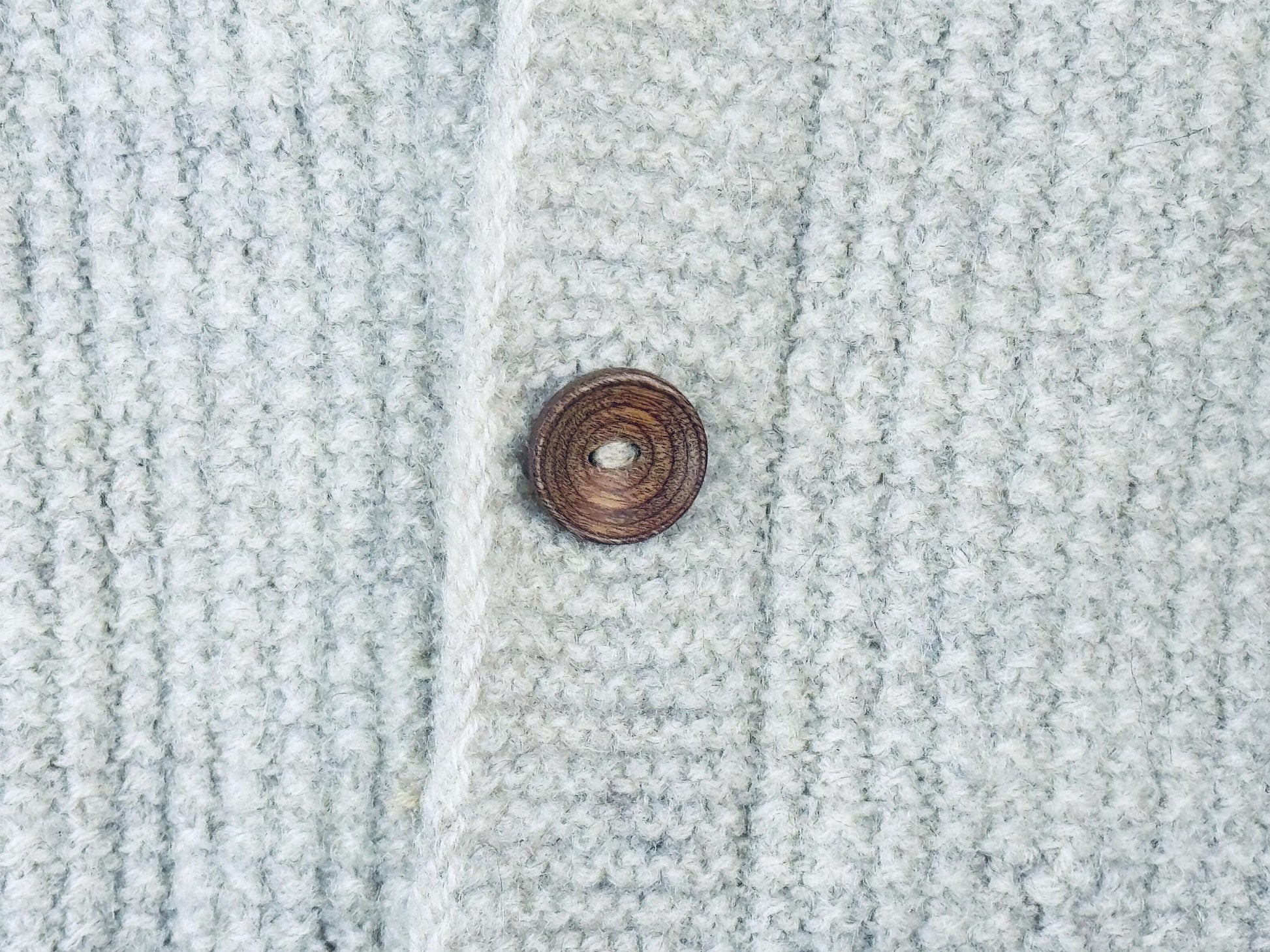 Product image for 'vintage beige waffle knit wool cardigan timeless texture wooden buttons' (view e9f196)