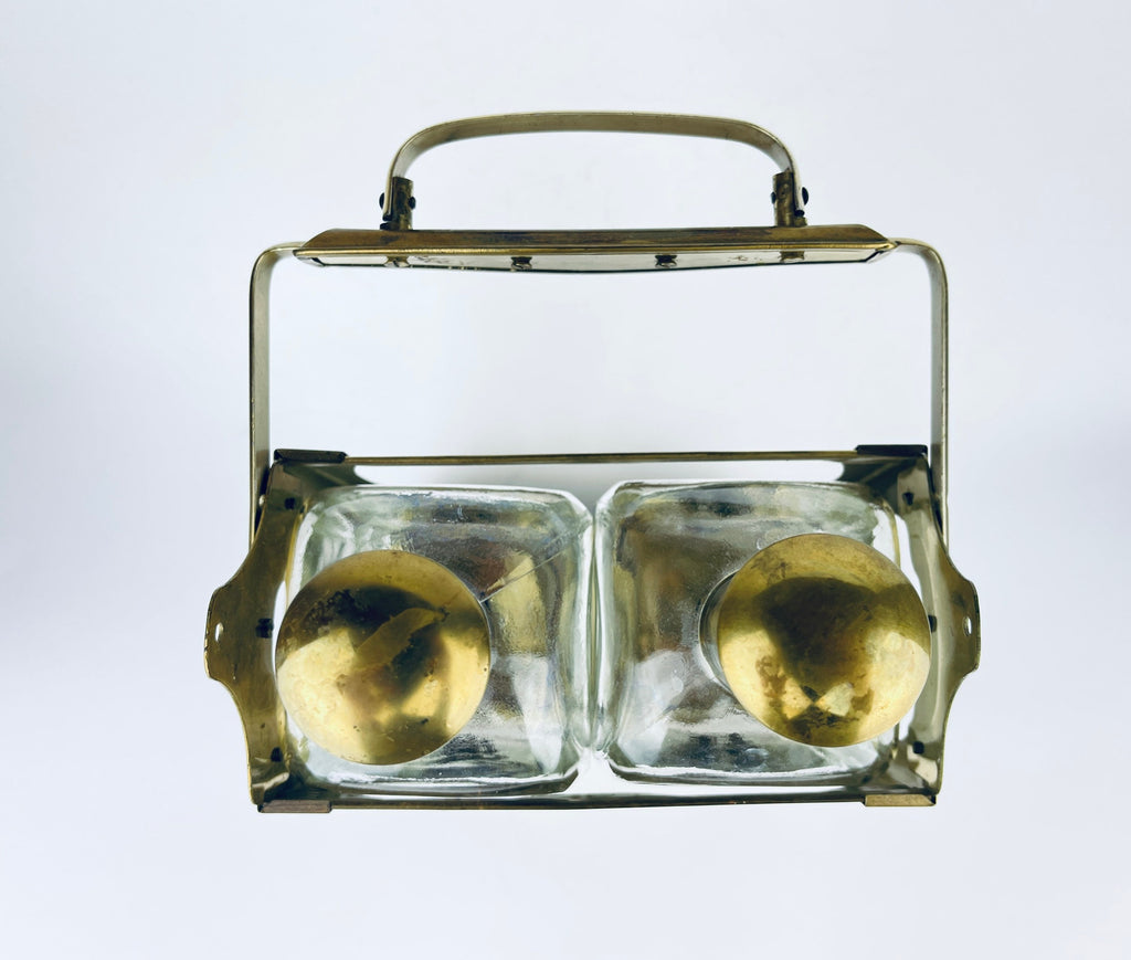 Product image for 'vintage musical tantalus liqueur decanter carrier set sherry rum bottles how dry i am attractive aged metal patina' (view b919f7)