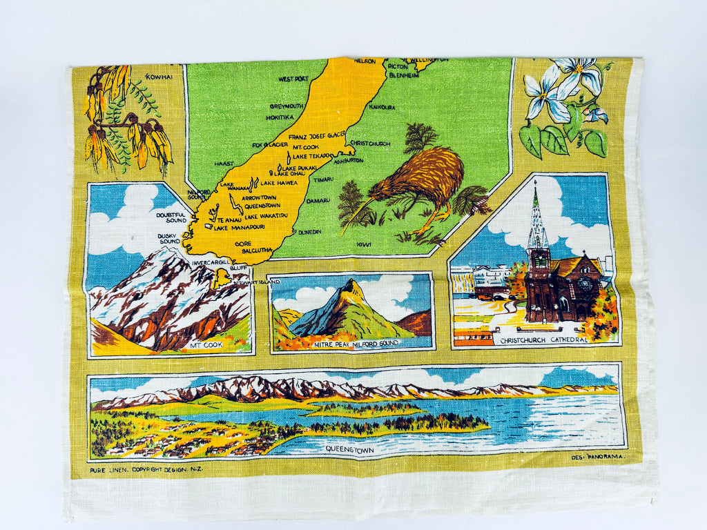 Product image for 'vintage new zealand linen kitchen tea towel new zealand souvenir 1' (view 954c8a)