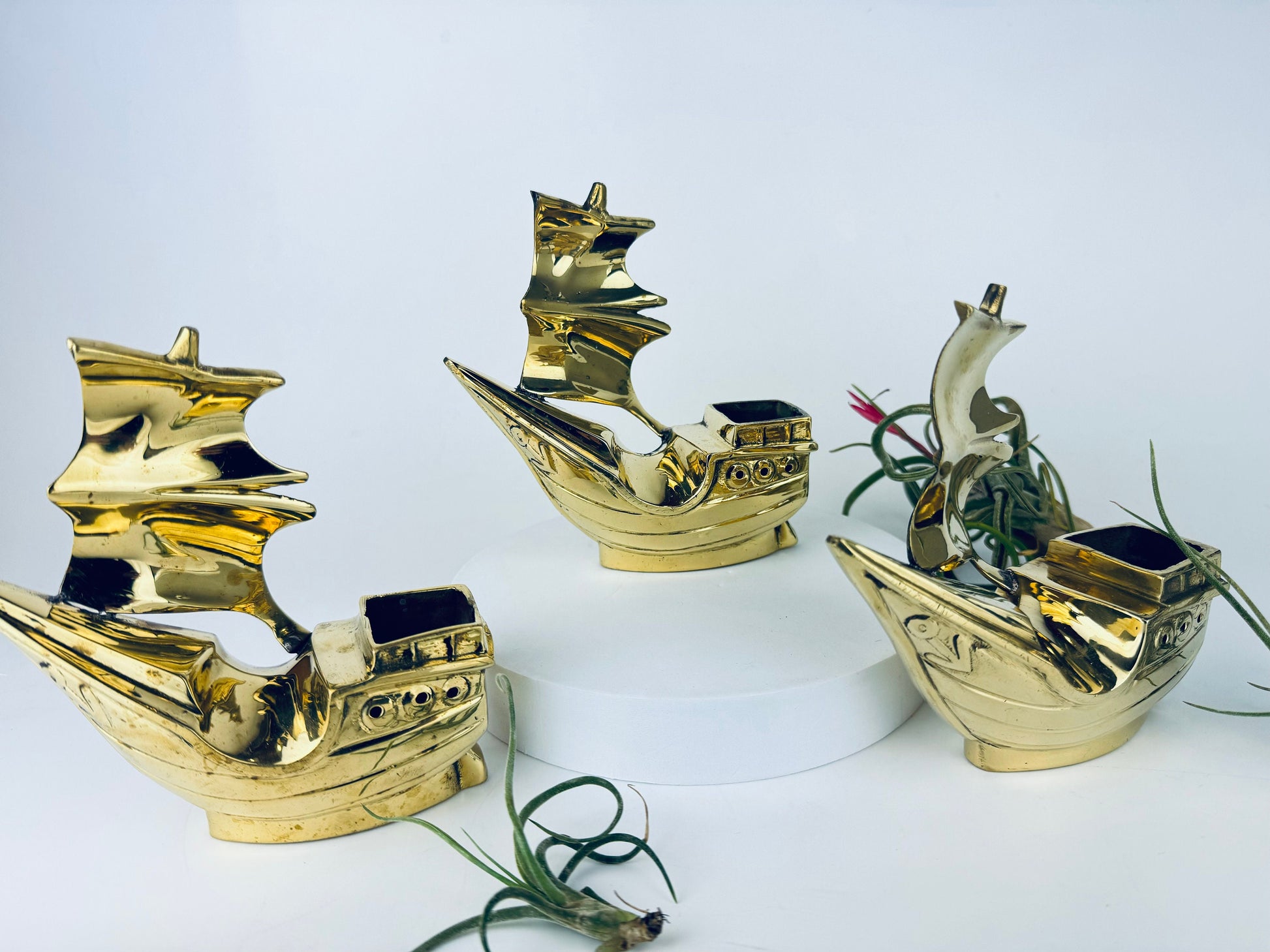 Product image for 'vintage brass pirate boat ship planter sculpture sold separately' (view ebc74a)
