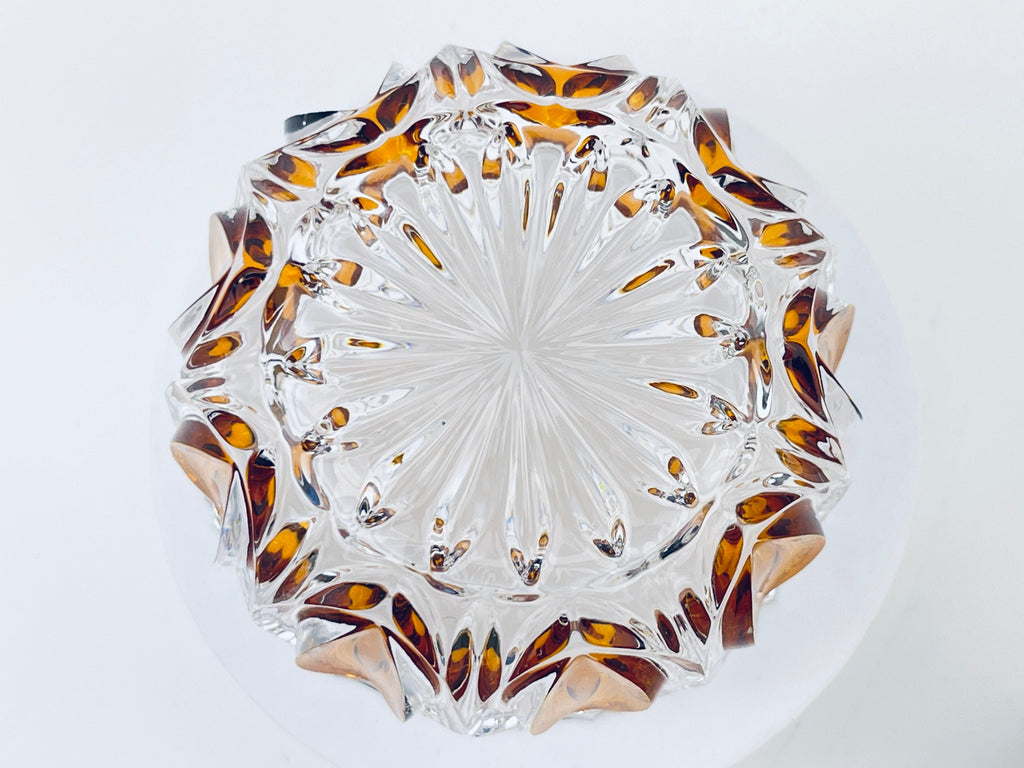 Product image for 'vintage cut crystal glass amber cream sugar bowl oval pattern made in western germany new old stock' (view 8fac12)
