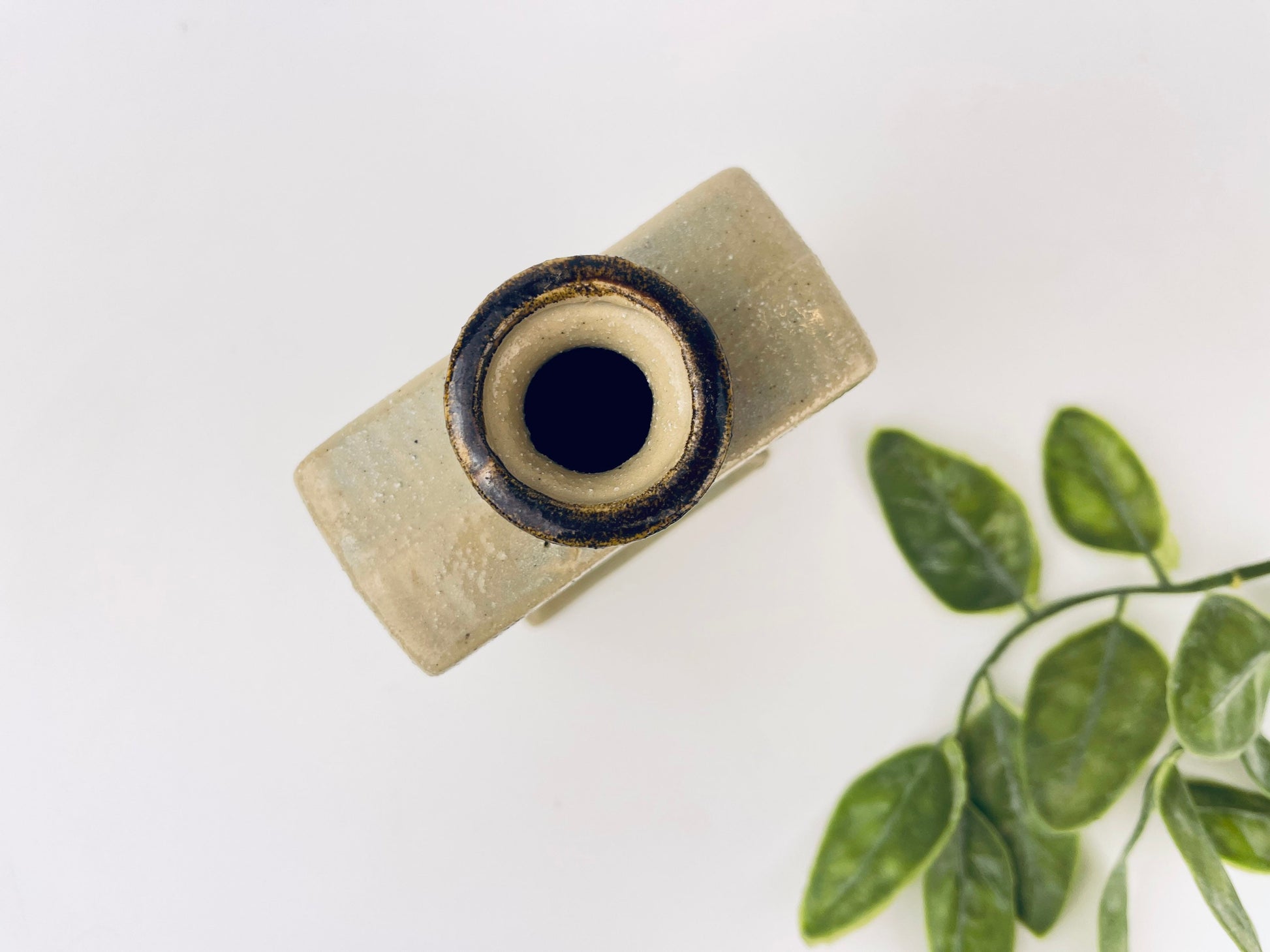 Product image for 'vintage salt glazed stoneware square vase hand painted floral' (view 6abac5)