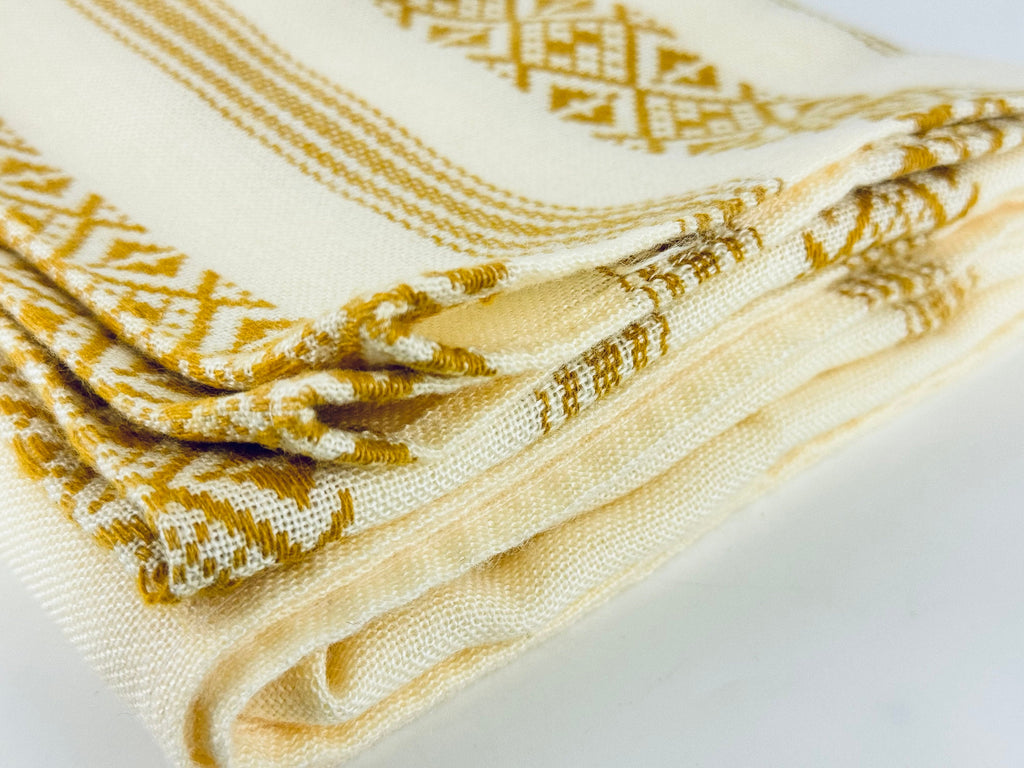 Product image for 'vintage 1970s thick woven beige brown geometric print tablecloth 54 x 61' (view 232e8e)