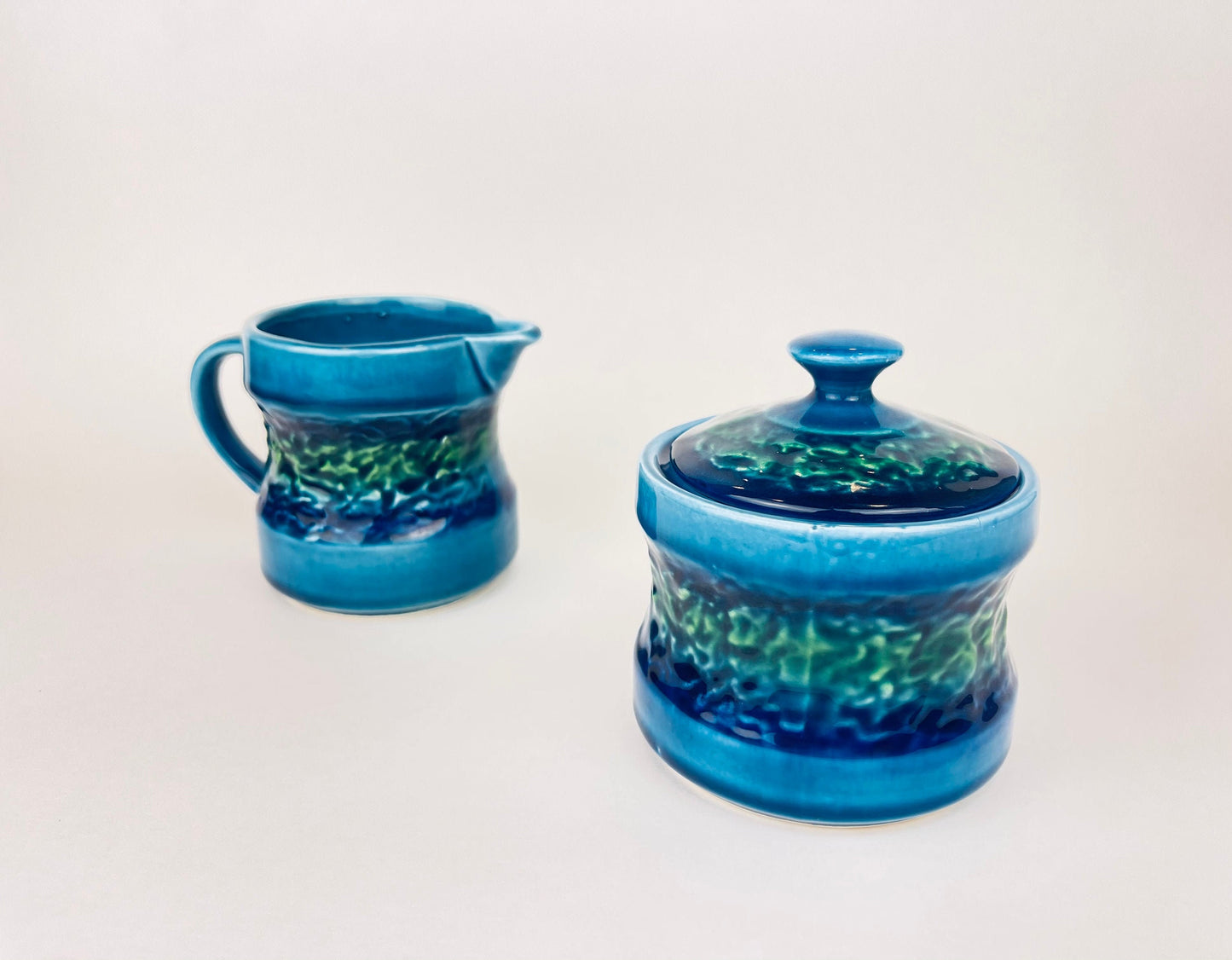 Product image for 'vintage japanese drip glaze cream sugar set blue green ceramic elegance' (view 54f71f)