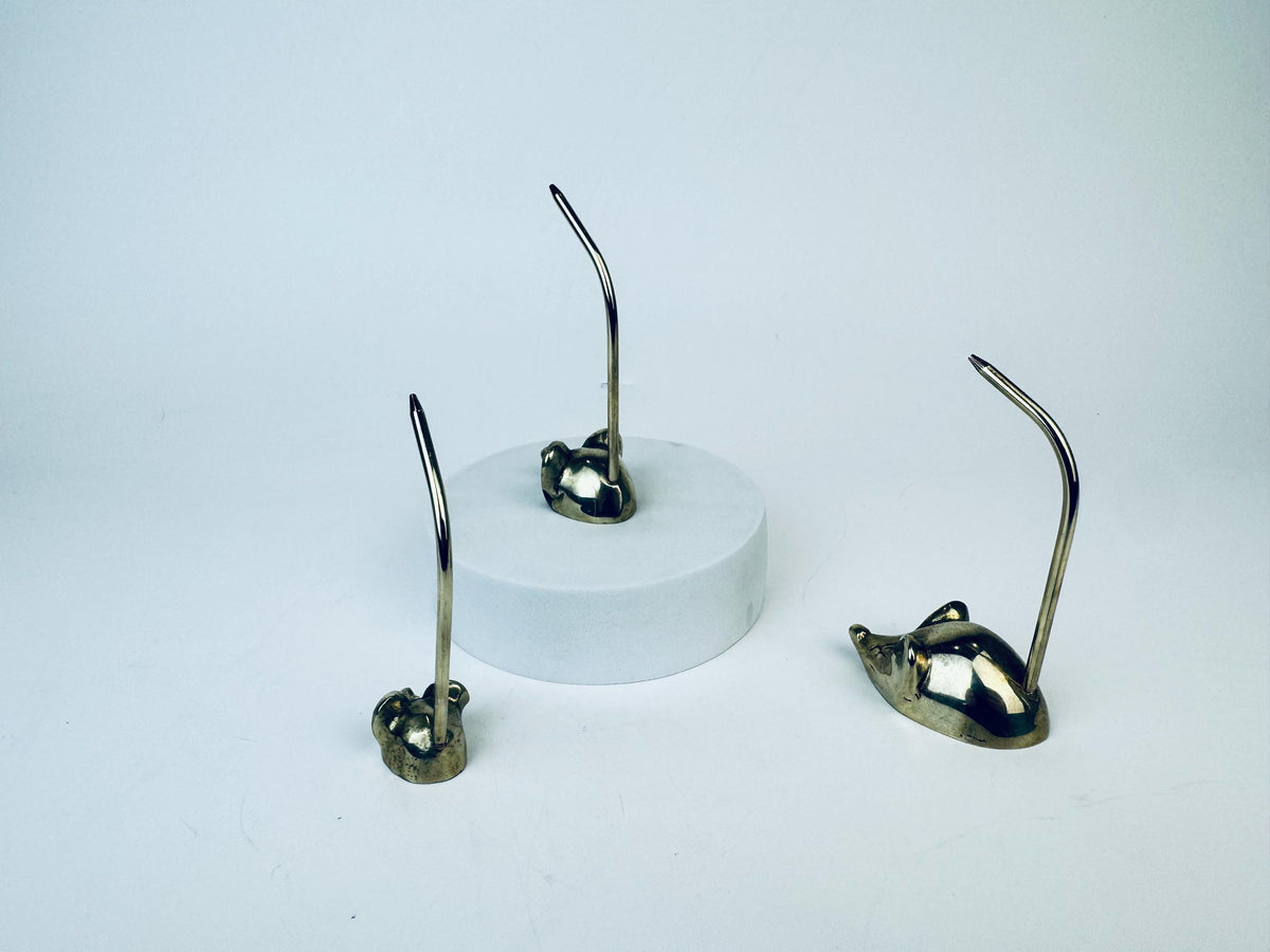 Product image for 'vintage small brass mice jewellery receipt storage set of three 3' (view fedc69)