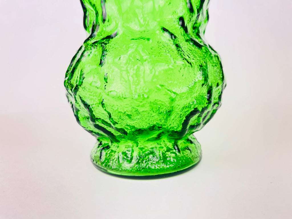 Vintage Green Crinkle Glass Vase - Made In USA By EO Brody Co. - Sold Separately
