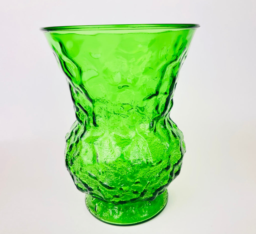 Vintage Green Crinkle Glass Vase - Made In USA By EO Brody Co. - Sold Separately