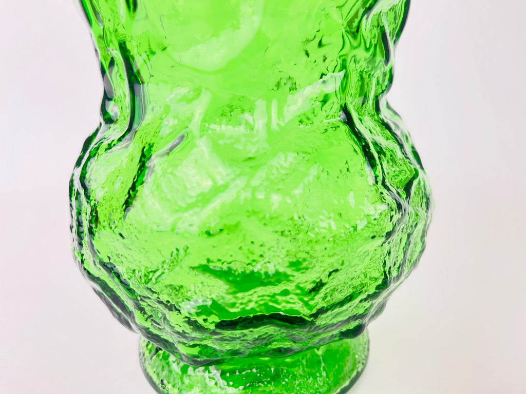 Vintage Green Crinkle Glass Vase - Made In USA By EO Brody Co. - Sold Separately