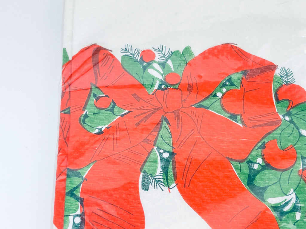 Vintage 1970s Rectangular Christmas Paper Table Cover - 54" x 94" - New Old Stock (NOS) - Made In Canada By Perkins