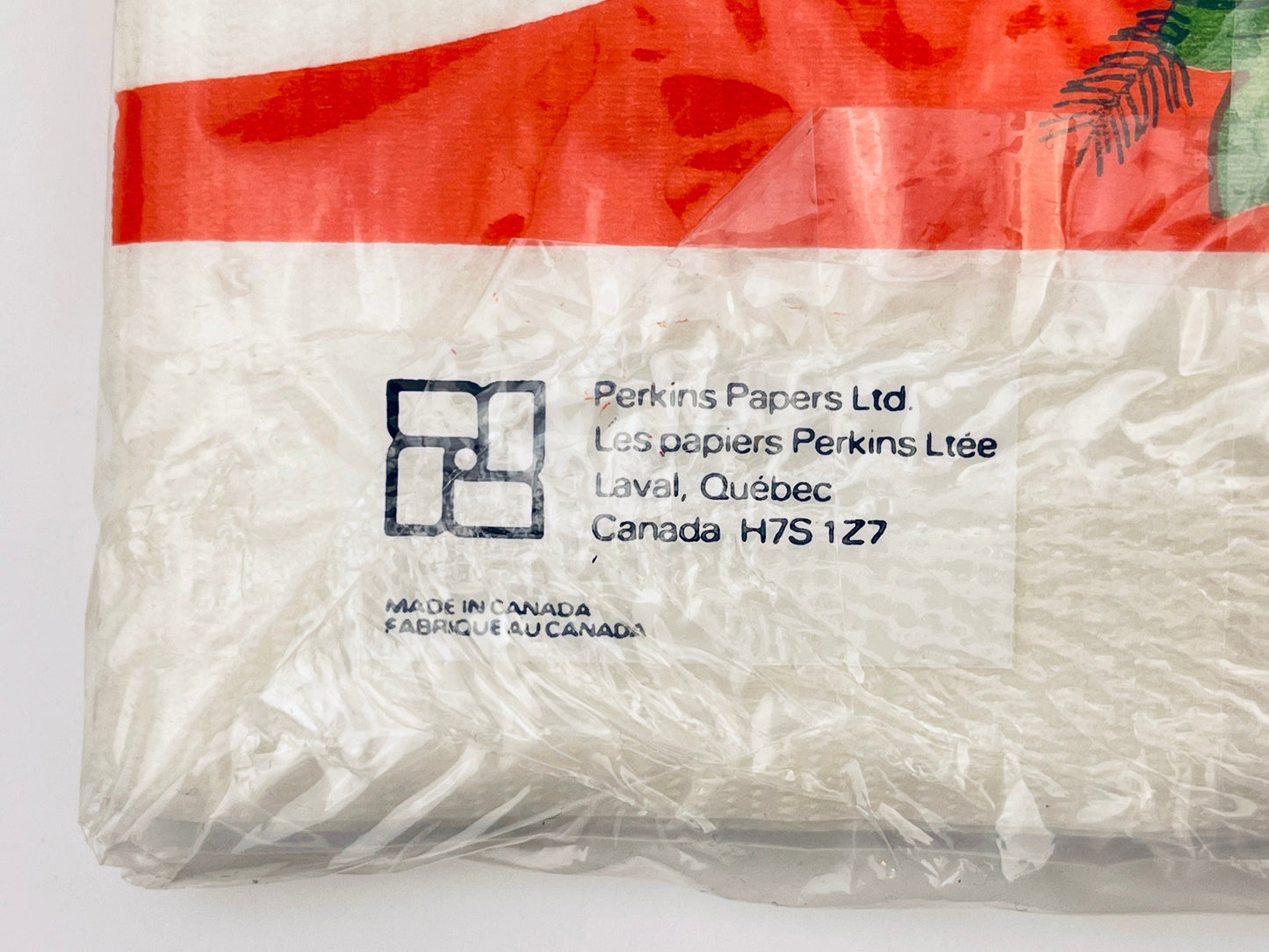 Vintage 1970s Rectangular Christmas Paper Table Cover - 54" x 94" - New Old Stock (NOS) - Made In Canada By Perkins