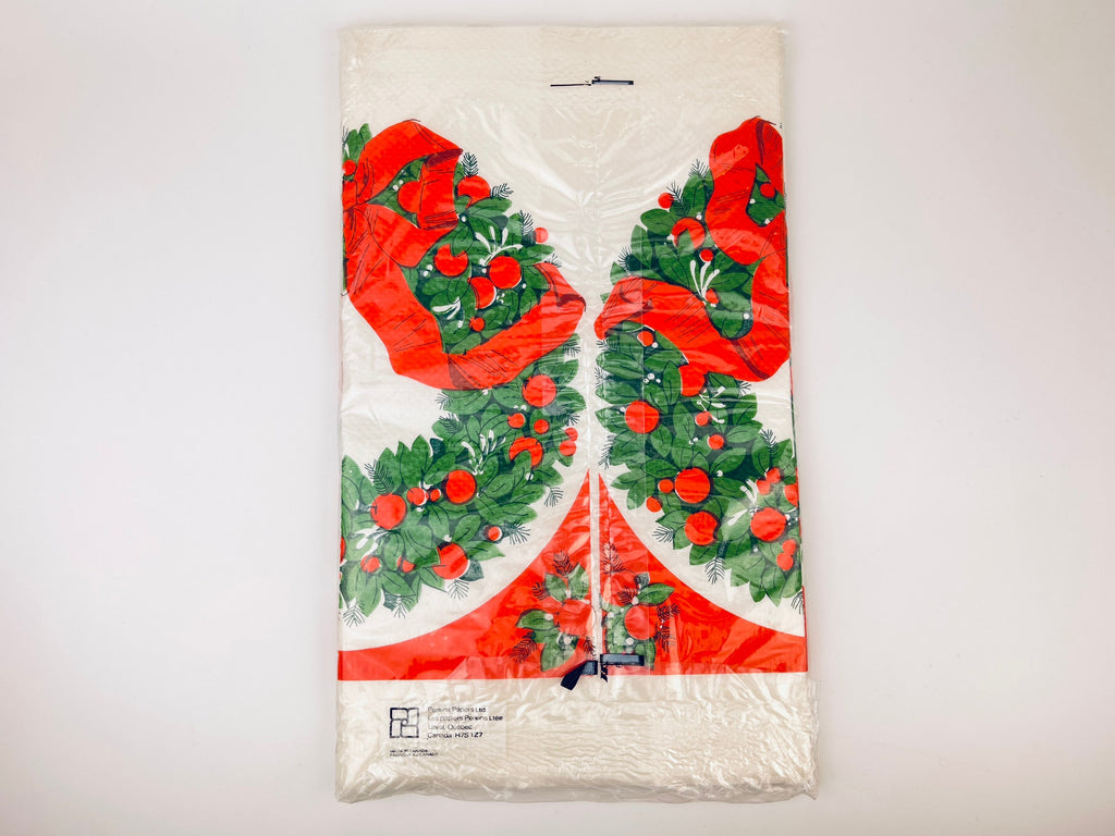Vintage 1970s Rectangular Christmas Paper Table Cover - 54" x 94" - New Old Stock (NOS) - Made In Canada By Perkins