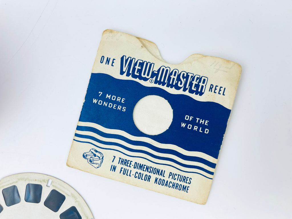 Vintage View-Master reel packaging on a white background