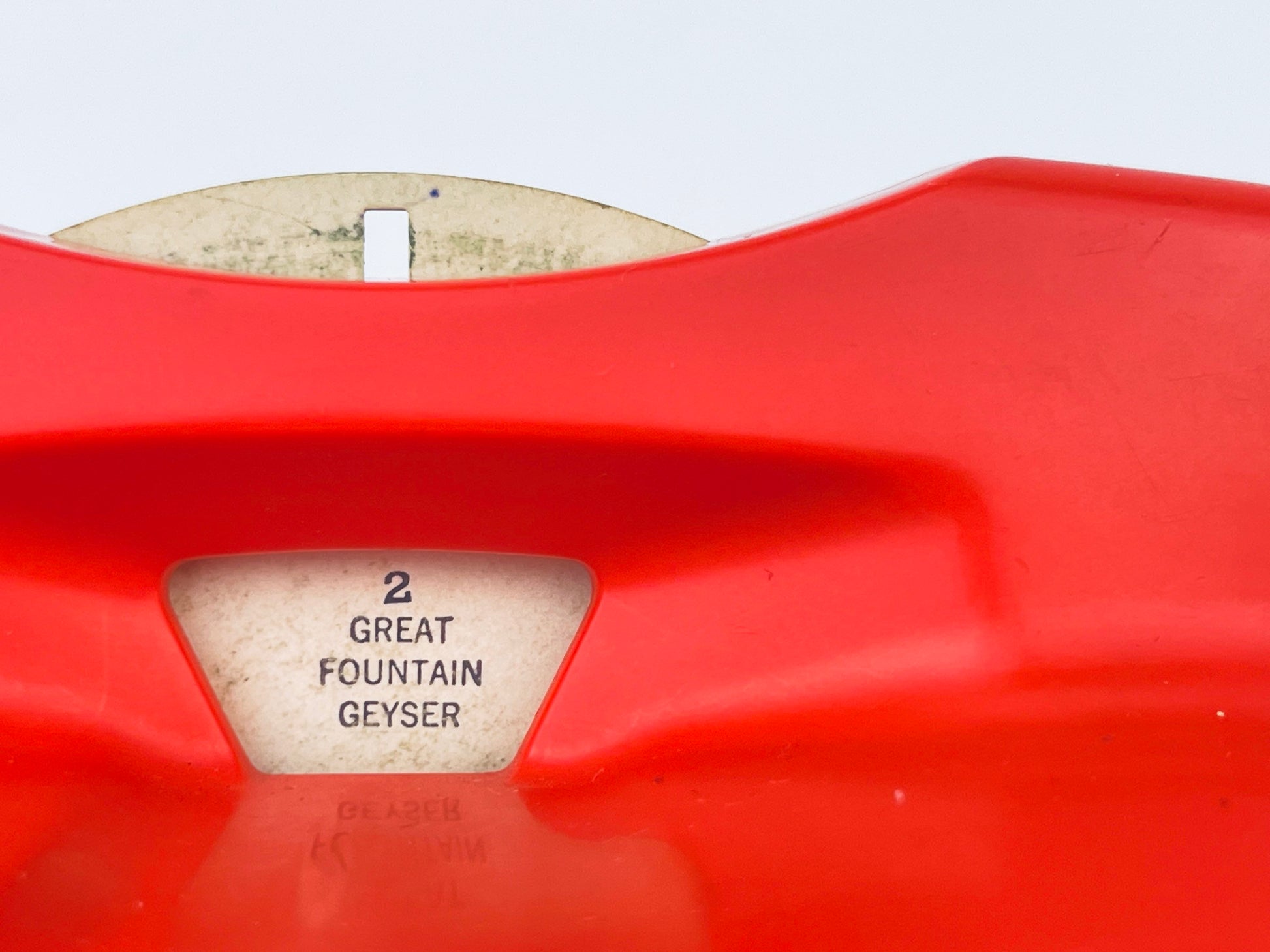 Red object with '2 Great Fountain Geyser' label on a white background
