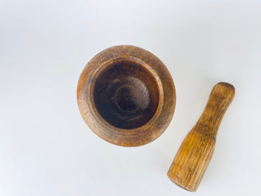 Vintage Wooden Mortar + Pestle - Chef/ Kitchen Utensil Gift