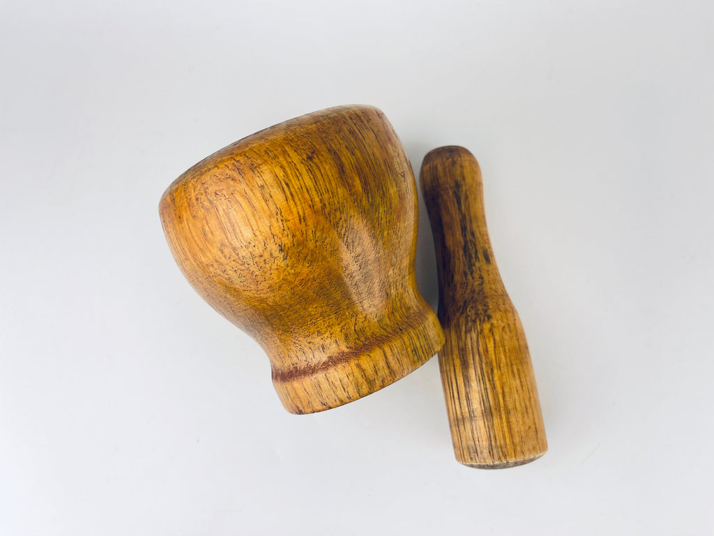Vintage Wooden Mortar + Pestle - Chef/ Kitchen Utensil Gift