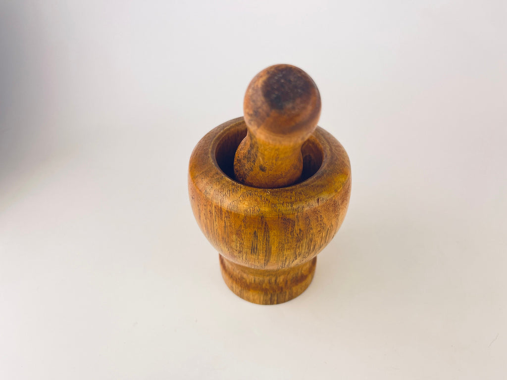 Vintage Wooden Mortar + Pestle - Chef/ Kitchen Utensil Gift