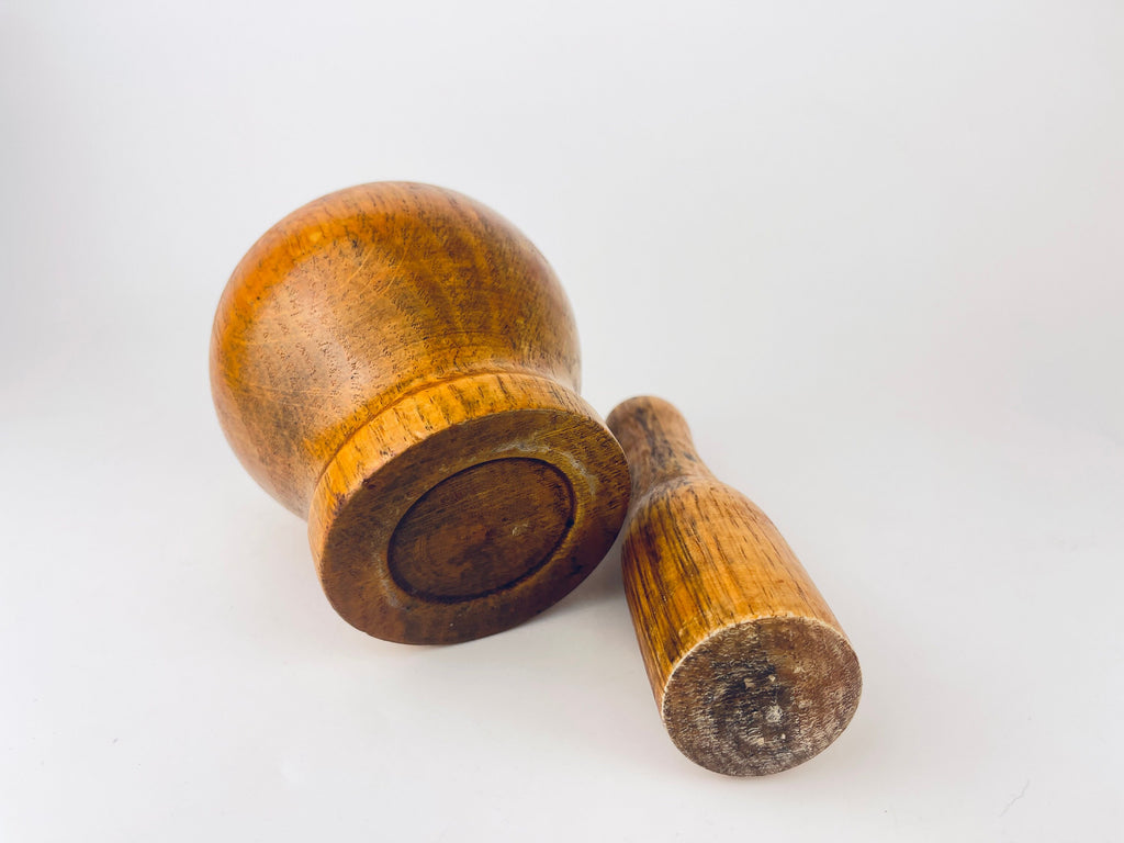 Vintage Wooden Mortar + Pestle - Chef/ Kitchen Utensil Gift