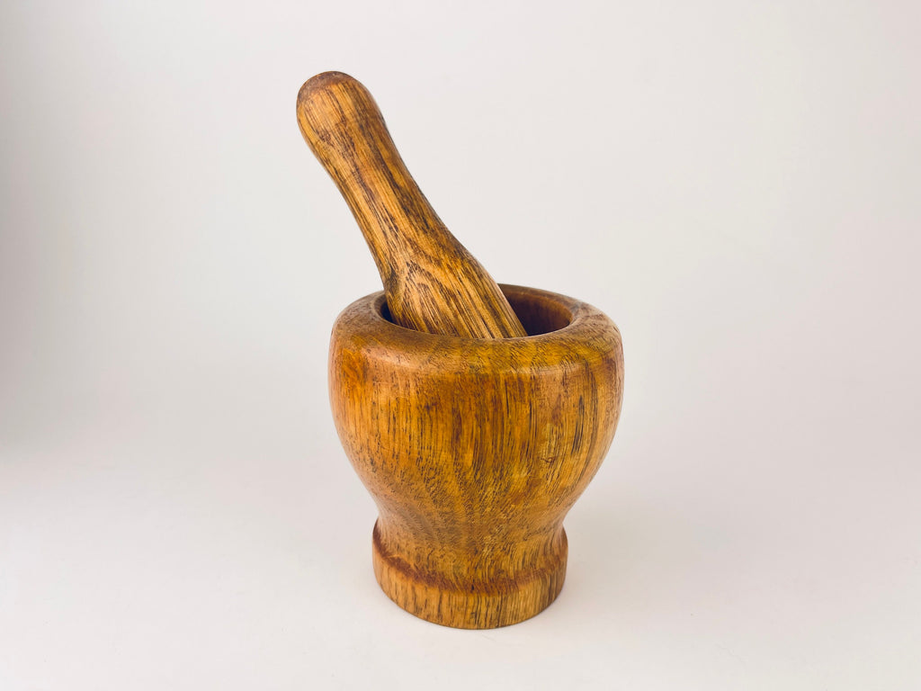 Vintage Wooden Mortar + Pestle - Chef/ Kitchen Utensil Gift