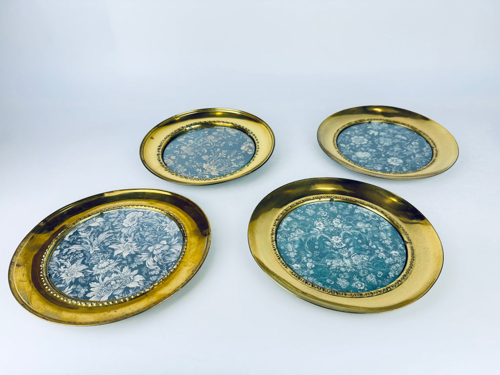 Vintage Circular Brass Wall Frame - 5" x 5" - Attractive Aged Patina - Made In England - Sold Separately
