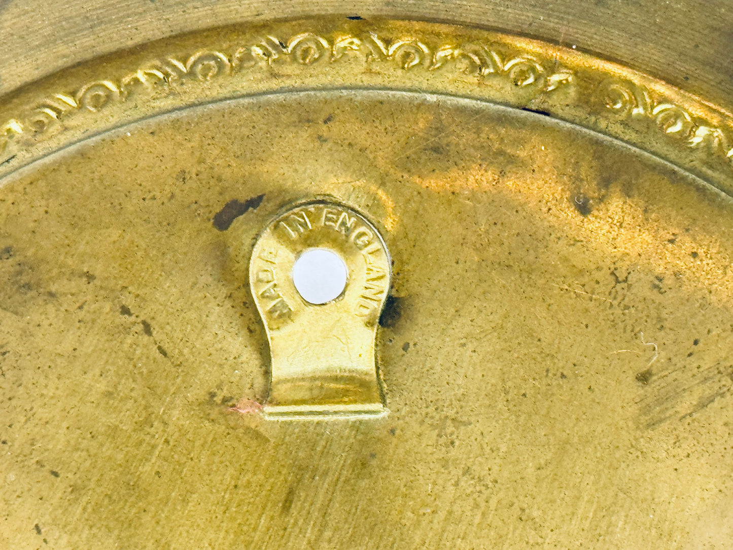 Vintage Circular Brass Wall Frame - 5" x 5" - Attractive Aged Patina - Made In England - Sold Separately