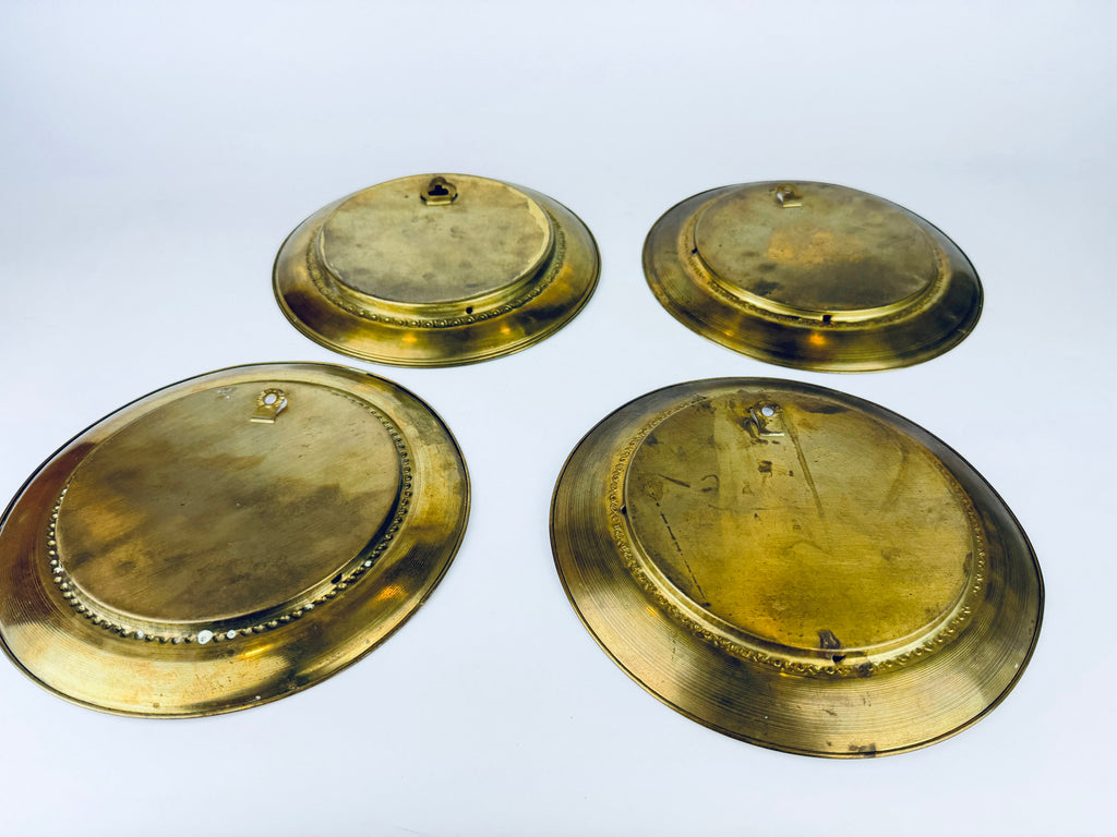 Vintage Circular Brass Wall Frame - 5" x 5" - Attractive Aged Patina - Made In England - Sold Separately