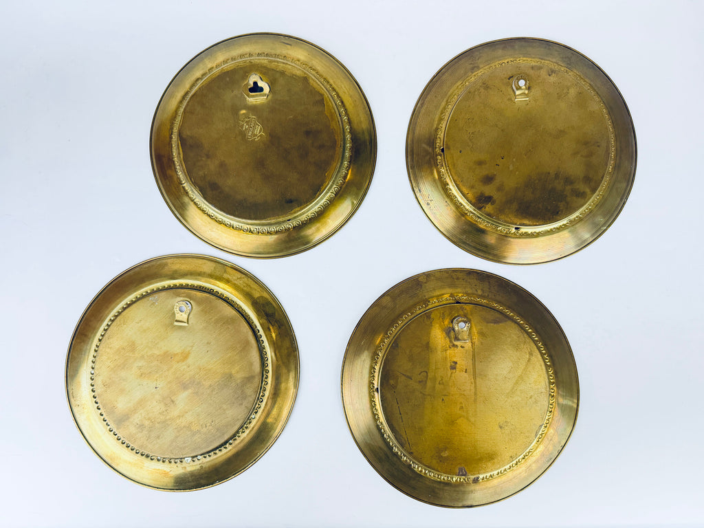 Vintage Circular Brass Wall Frame - 5" x 5" - Attractive Aged Patina - Made In England - Sold Separately