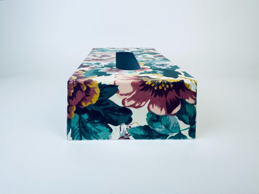 Vintage Floral Tissue Box Cover - Large Floral Print Pattern