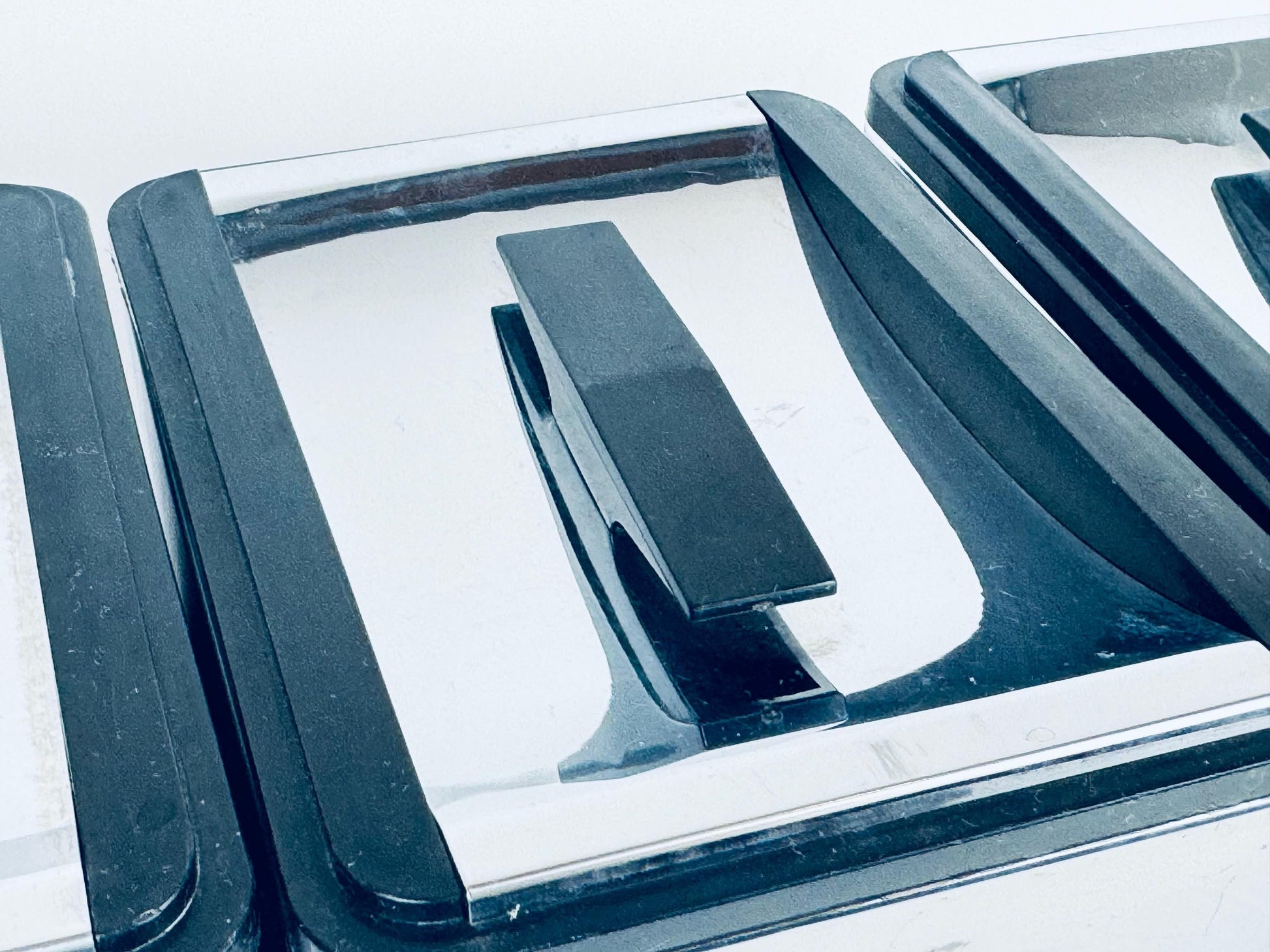 Close-up of container lids