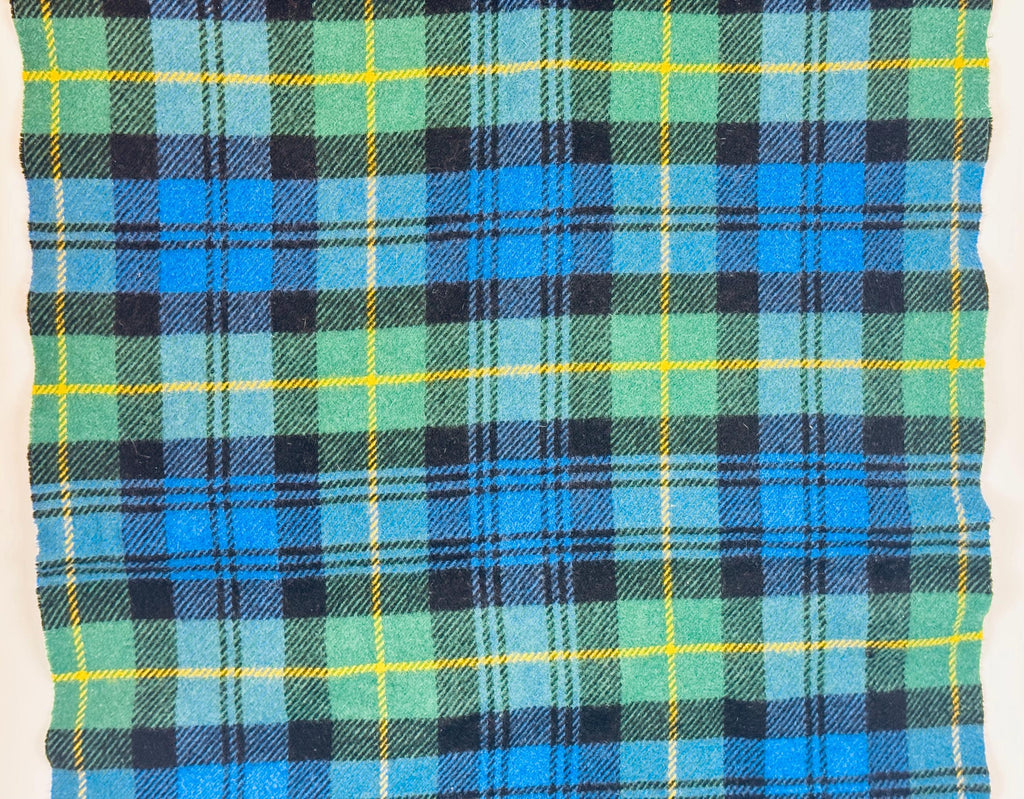 Vintage 1960s Inverness Scotland GreenBlue Plaid Wool Throw Blanket  Fringed Tartan by Duncan Chisholm