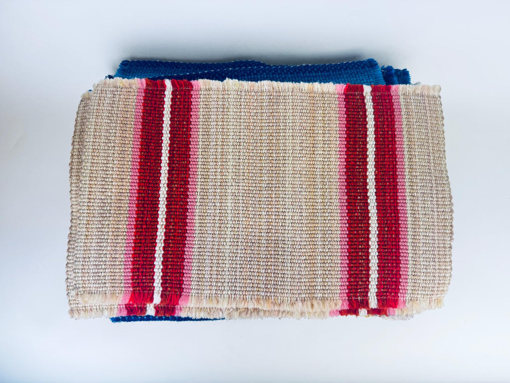 Vintage 1970s-80s Striped Woven Fringe Placemats - Acrylic Polyester Retro Table Linens - Sets Sold Separately