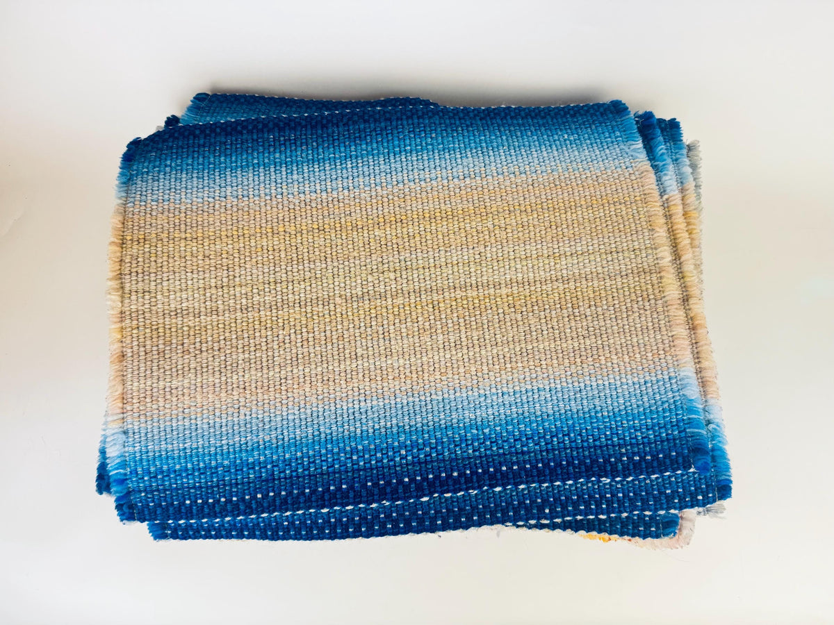 Vintage 1970s-80s Striped Woven Fringe Placemats - Acrylic Polyester Retro Table Linens - Sets Sold Separately