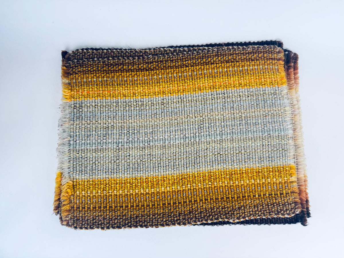 Vintage 1970s-80s Striped Woven Fringe Placemats - Acrylic Polyester Retro Table Linens - Sets Sold Separately