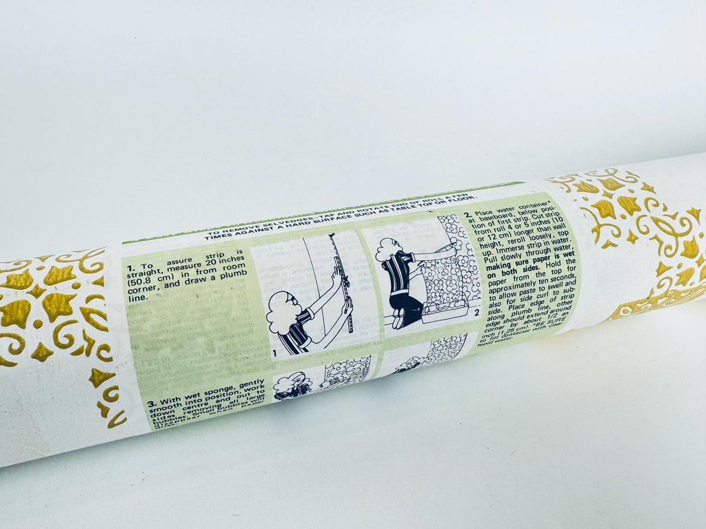 Vintage Pre-Pasted Strippable Vinyl Kitchen Wallpaper Roll  20.5" x 14 Yards - Made In Canada - New Old Stock (NOS) - Fruit & Floral Design