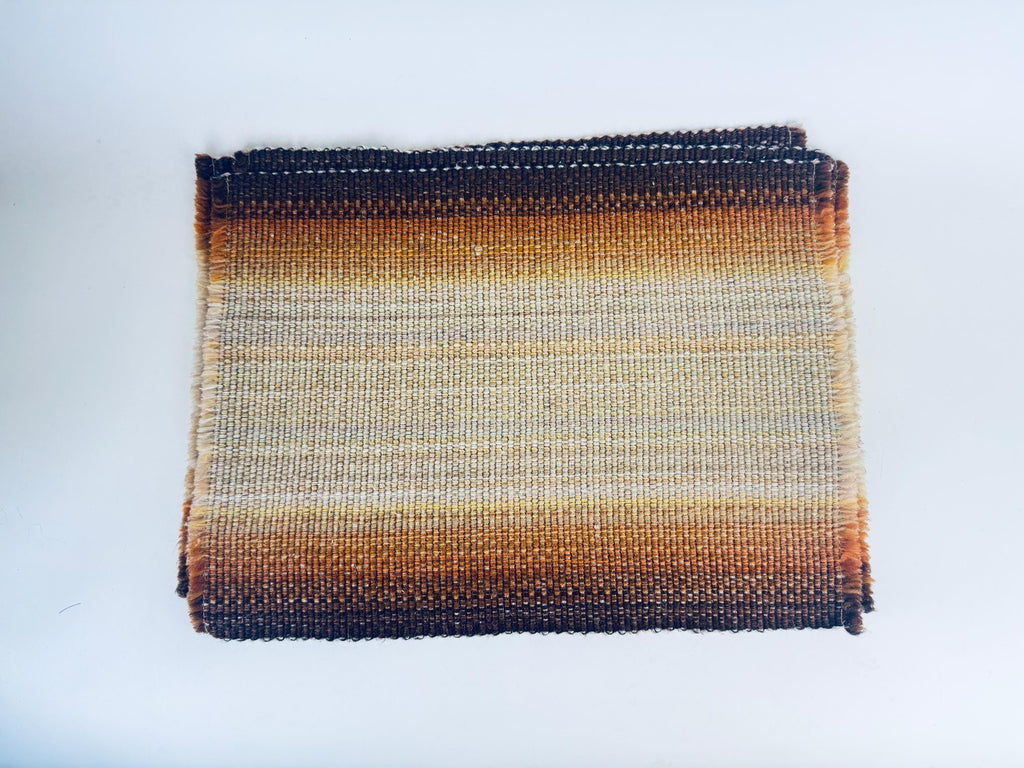 Vintage 1970s-80s Striped Woven Fringe Placemats - Acrylic Polyester Retro Table Linens - Sets Sold Separately