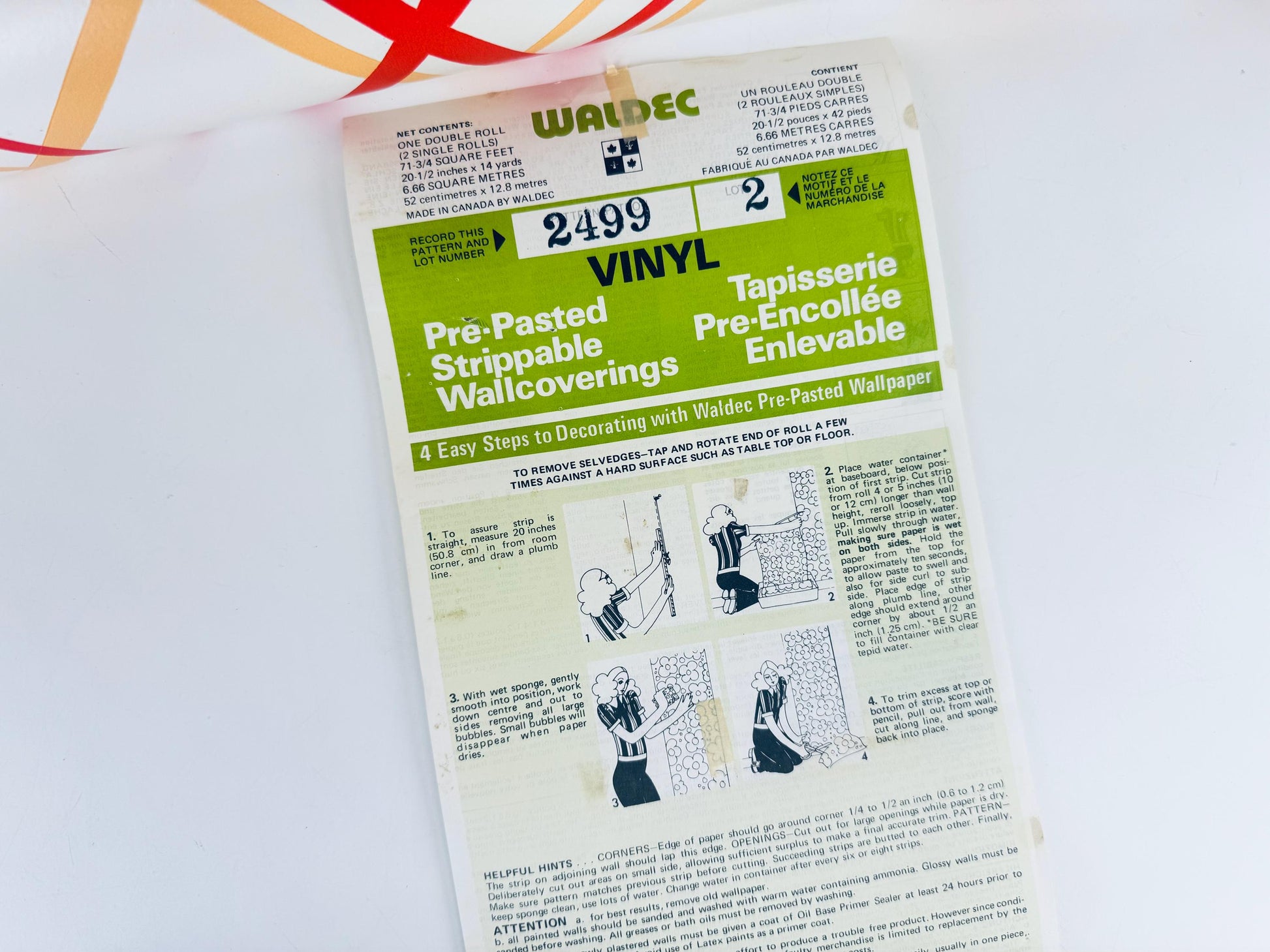 Waldec vinyl wallcovering package on a white background