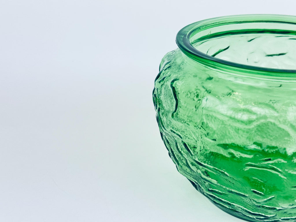 Vintage Green Crinkle Glass Vase - Made In USA By EO Brody Co. - Sold Separately