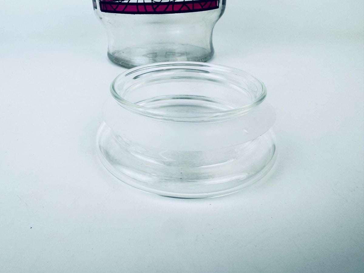 Clear glass jar on a white background