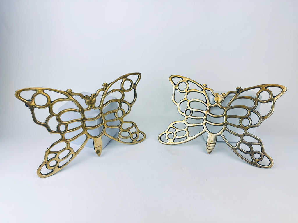Vintage 1970s Brass Butterfly Trivet  Gold Metal Pot Holder Table Saver - Sold Separately