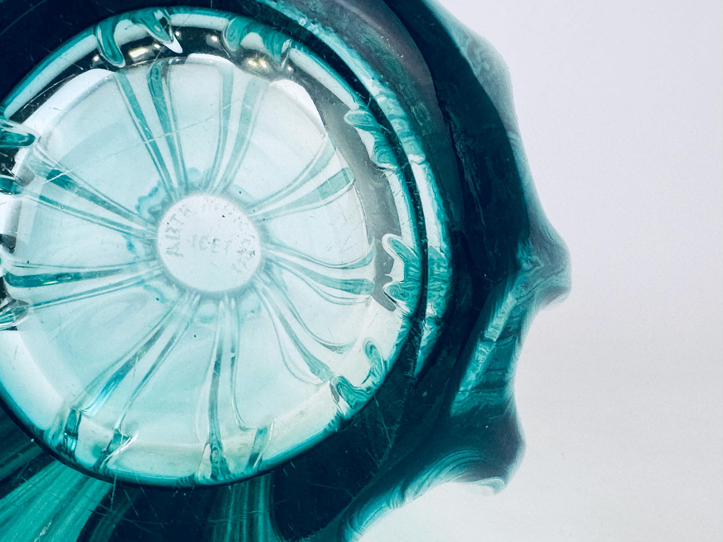 Vintage Murano Aqua Blue Glass Vase  Hand Blown Italian Art Glass with Arte Murano ICET Mark