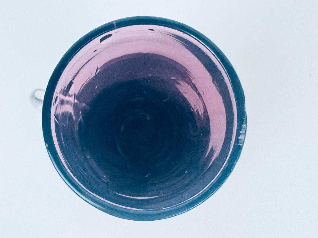 Vintage Mid-Century Amethyst Art Glass Jug with Clear Handle  1960s Blown Glass Vase or Decanter