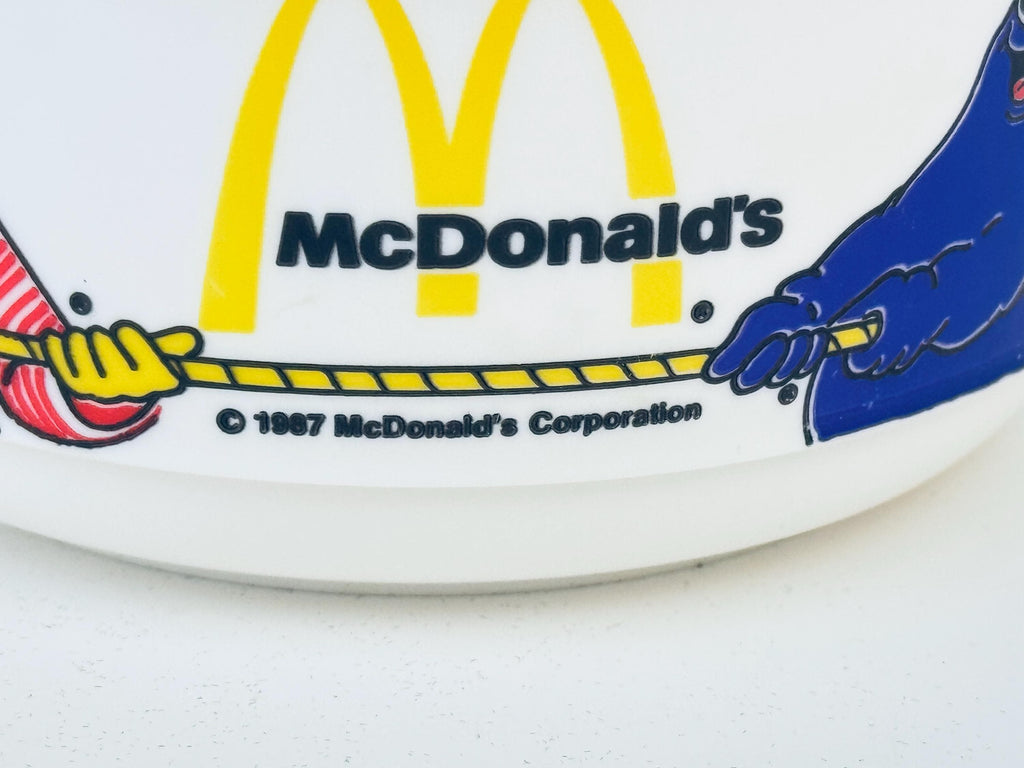 Vintage 1980s White & Yellow McDonalds Plastic Lidded Bowl   Whirley Industries MadeinUSA Collectible Container - Sold Individually