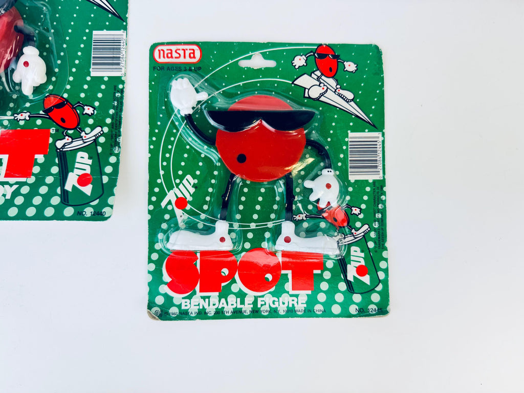 Vintage 1980s Red Spot 7UP Bendable Or WindUp Toy  Retro Beverage Mascot Collectible - Made By 'Nasta' - Each Sold Separately