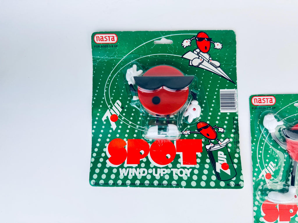 Vintage 1980s Red Spot 7UP Bendable Or WindUp Toy  Retro Beverage Mascot Collectible - Made By 'Nasta' - Each Sold Separately