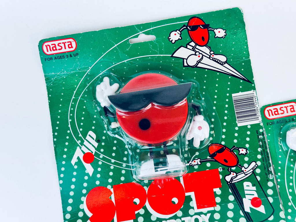 Vintage 1980s Red Spot 7UP Bendable Or WindUp Toy  Retro Beverage Mascot Collectible - Made By 'Nasta' - Each Sold Separately
