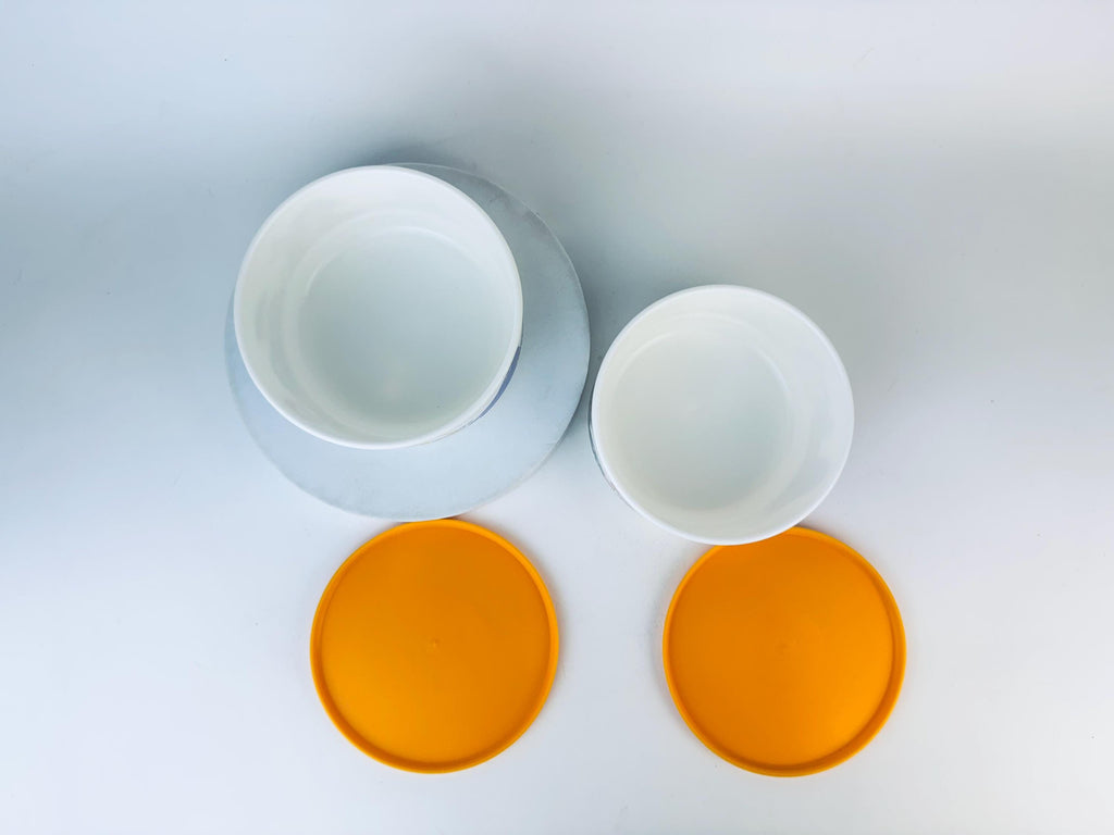Vintage 1980s White & Yellow McDonalds Plastic Lidded Bowl   Whirley Industries MadeinUSA Collectible Container - Sold Individually