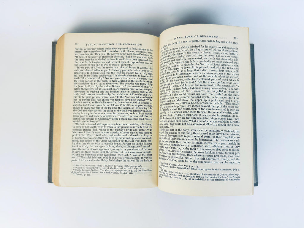 Vintage 1951 Modern Library Darwin Book  The Origin of Species & The Descent of Man  Grey Cloth Hardcover