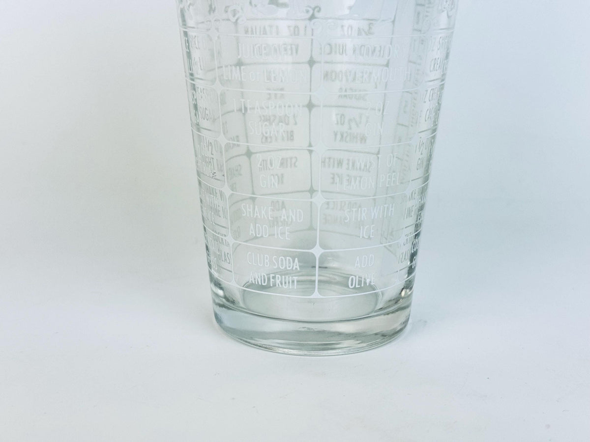 Vintage Federal Glass Cocktail Shaker  White Plastic Lid